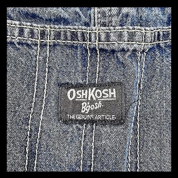 OshKosh B’Gosh Overalls Carpenter Style Blue Denim Unisex Jeans Size 4T Toddler - Picture 3 of 14